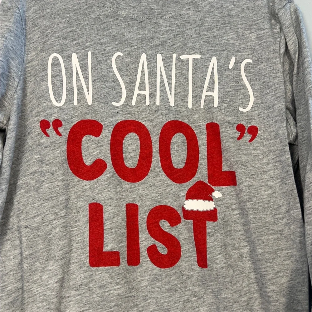 Carter's Kid's Gray Red & White Santa Holiday Long Sleeve Shirt Boys Size‎ 7